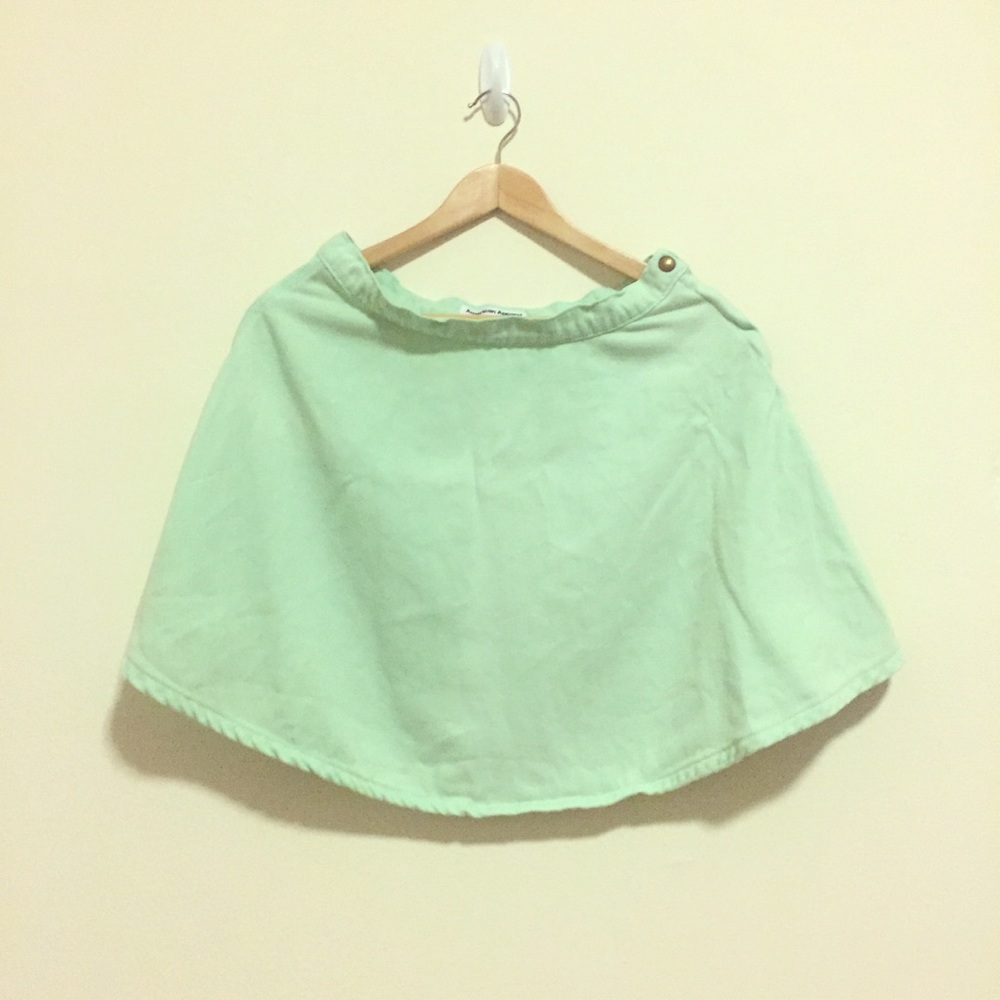 American Apparel mint denim A line circle skirt